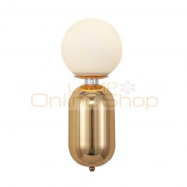 Post modern wall lamp black white gold color simple creative bedside decoration light living room corridor wall light