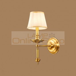 Postmodern Copper Gold Bedroom Bedside E14 LED Wall Lamp Northern Europe Modern Simple Aisle Stairs Deco Wall Lights