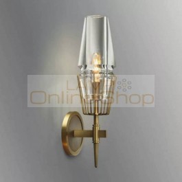 Postmodern industrial Wall lamp 1/2 heads glass led Wall Scone Light restaurant Stairs aisle Light fixture Bedroom Bedside lamp