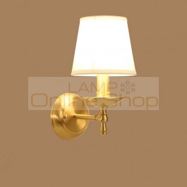 Postmodern Simple Aisle Stairs Deco Copper Gold Bedroom Bedside E14 LED Wall Lamp Northern Europe Modern Wall Lights