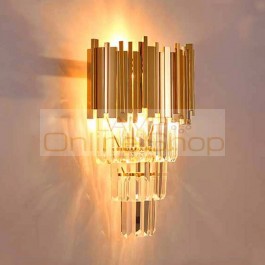 Project Gold Crystal wall Lamp for Hotel room E14 Led wall fixture Restaurant Bedroom Living Room Hallway Background Wall sconce
