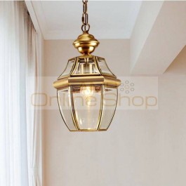  1 pcs copper Hanging lamp pendant light for Balcony Bar vintage pendant lamp E27 Corridor garden outdoor & indoor lighting