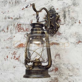  Barn Lantern European kerosene wall lamp bedroom bedside wall sconce,Wrought Iron glass restaurant bar aisle light fixture