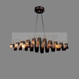  Bronze color wrought iron chandelier 2 heads spiral Spring shape creative restaurant hanging light bar cafe light fixture