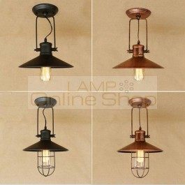  Creative metal ceiling light,black rusty color vintage Industrial style iron ceiling lamp fixture for Stair/Aisle/Clothing