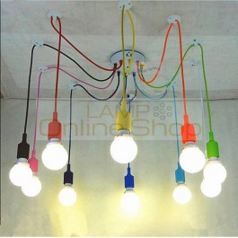  Edison Lighting Silicone Lamp Chandelierfor restaurant bar Bedrooms Colorful multicolor sconce DIY E27 bulbs not included