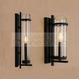 RH creative glass iron wall lamp modern rural pastoral style light fixture for restaurant cafe aisle living room deco wall lamps