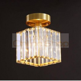 Rustic stairwell Led Ceiling lamp crystal Porch light for Hallway pathway led spotLight Copper kitchen Bar ceiling Lighting