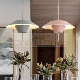 single colorful Cord Pendant light home kitchen Modern E14 Led Iron colored iron Pendant Lights with lampshade