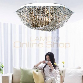 surface Hexagon Full crystal Led ceiling lights with G4 Led bulbs Bar coffee shop large champagne clear lustres crystal lamparas