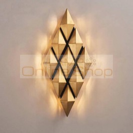 Suspension luminaire Modern Simple Diamond LED Wall Lamp for Corridor Background Hanglamp Hotel Hall Decoration Light Fixtures