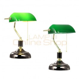 Traditional Vintage office desk lamp with switch bedroom archaize glass lampshade white art decoration