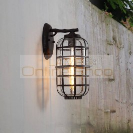 Vintage Outdoor wall lamp waterproof villa exterior Sconce Wall Lights wall door garden light glass sun room terrace Led lamp
