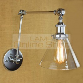 Vintage Plated Industrial Wall Lamp cafe clothing shop double arm adjustable LED Wall Light Bathroom glass Wall Sconce fixture