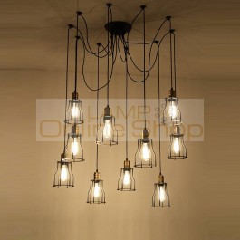 vintage style loft design lamp dining lamp lights edison spider lamp with iron cover creative head DIY Ceiling pendant lamp