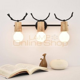 Vintage Wall Lamp black/white Creative Personality Antlers Living Room Bedroom Wall Lights Bathroom Mirror Light Led Lamp