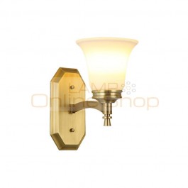 Wall Sconce copper wall lamp 3w led lamp glass lampshade light living room restaurant cafe bedroom hotel hall decoration light