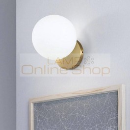 Wandlamp E14 LED Par Bedroom Bedside Wall Lamp Living Room Restaurant Nordic Light Glass Round Ball Deco Wall Lighting Fixture