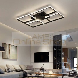 White / Black modern frame LED ceiling light for living room bedroom dining luminaires for teto Led home lighting fixture