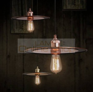  New Suspension Simple Restaurant Pendant Light Industry Nostalgia Loft Bar Cafe Round Hanging Lamp Fixture
