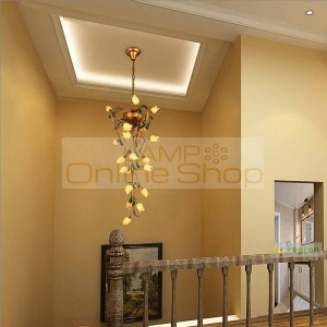 21Head Antique Style Chandeliers living room Hanglamp iron Led Loft Light creative staircase large chandelier Vintage Lamp
