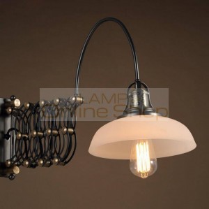 Abajur Loft Style American Industrial Restaurant Vintage Wall Lamp Simple Bar Expansion Glass Lampshade Wall Light Fixtures