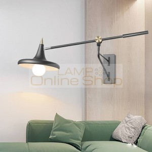 Abajur Nordic Bed Reading Room Telescopic Long Wall Lamp Modern Simple Adjustable E27 LED Restaurant Wall Light Fixtures
