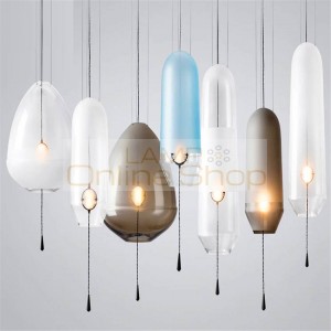 American Glass Ball Pendant Lights Iron Hoop Pendant Lamps Hang Lamp Bedroom Cafe Restaurant Bar Indoor Lighting Fixtures Decor