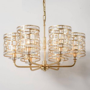 American Style Crystal For Chandeliers Living Room Iron Lamp Modern Dining Room LED Lamp Hotel gold Chandelier Lighting lustre