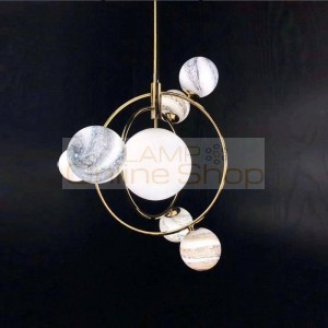 Art Deco Earth Gold LED luminaire 110V 220V LED Gold Pendant Lights Lamp 7/13 Glass ball Hanging Light For Bedroom Living room