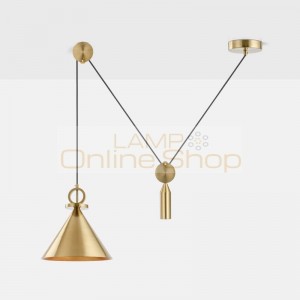 Art Decorative Gold Pulley Pendant Light Living Room/Bedroom LED Droplight Nordic Pendant Lamp