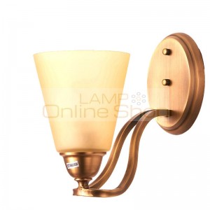  Luxury Style Copper LED Wall Light Bedroom Bedside Lamp Indoor Gold wall lamp for Living Room Hotel home decoration