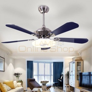 Ceiling fan with light simple wood fan leaf Living Room Restaurant Spiral Fan Lamp Coffee Shop Light kids room 