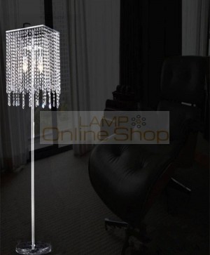 Chrome Led canfloor Lamp for wedding living room Bedroom Clear crystal Floor Lighting Lambader e14 large reading light fixtures