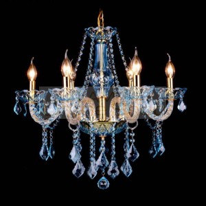 dressing room Blue crystal chandelier for Foyer light French Restaurant luxury Chandelier E14 led home hang lighting candelabro