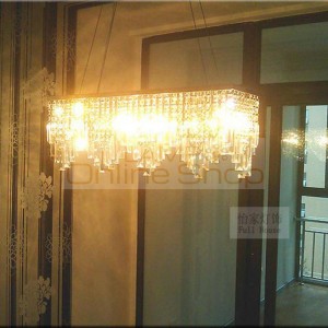 Italy pendant crystal light for coffee shop & dining room lustres de cristal Modern showcase Rectangular led K9 crystal lighting