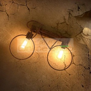 Loft vintage industrial Sconce Wall Lights bar cafe bicycle corridor Light aisle decorative lighting wrought iron Led wall lamp