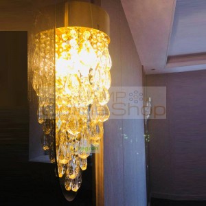Modern Crystal Wall Lamp European Style Living Room Lamps Bedside Led Lamp Staircase Stainless Steel Sconce Wall Lights