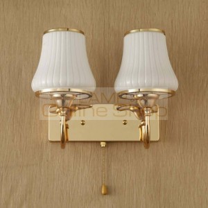 Modern gold color led wall lamp,1-2 heads glass lampshade fashion industrial wall sconces for Hotel corridor aisle lighting