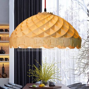 Modern honeycomb wood pendant light Dia 50cm wooden lampshade creative droplight for dining/living room home lighting fixture