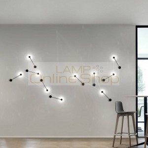 Modern Iron DIY LED Wall Lighst White/black Wall Lamp Living Room TV Wall Rooms Lighting Fixtures Luminaire Applique Wandlampen