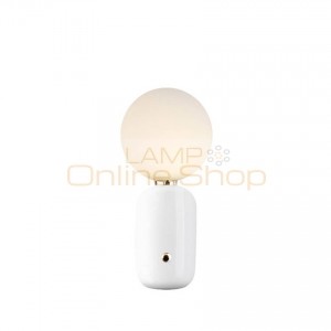 Modern LED Table Lights Parachilna ABALLS Led Table Lamp Desk Lamp Plate Metal Milky Frosted Glass Shades Reading Lamp Bedroom