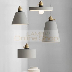 Modern Loft 8 Kinds Cement Pendant Lights Led Industrial Concrete Pendant Lamp Creative Art Hanging Lamps for Cafe Restaurant