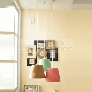 Modern minimalist decorative pendant pendant lamps one led creative the bedroom linear suspension 3 fabric lampshade