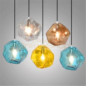 Modern Minimalist Pendant Lights Colorful Glass Pendant Lamps Restaurant LED Hanging Lamps Indoor Home Lighting Kitchen Fixtures