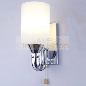 Modern simple bedroom Bedside wall light for reading 1-2 head frosted glass lampshade led Wall Lights for living room bathroom