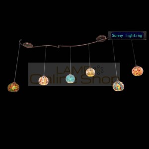 Modern Tiffany LED colorful glass pendant lights lustres for dining room living room indoor lighting bar colored pendant lamp