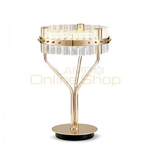  Post modern creative LED table lamp Crystal glass lampshade gold luxury plated lamp body bedroom bedside desk lamp