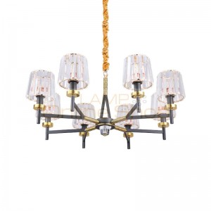 New classical LED Chandelier light 6/8/15 heads crystal lampshade LED Full copper light hotel restaurant hall home decotation