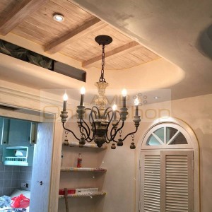 Nordic bar Vintage ceiling Chandelier Lighting Rustic Candle Chandeliers American country light kitchen LED lamps